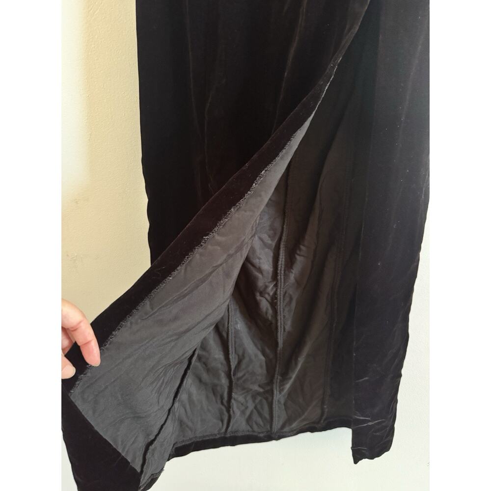 Zum Zum Vintage Dress Black Velvet Baby Doll Halter Formal Midi Dress Size 8 Y2K - Picture 6 of 12